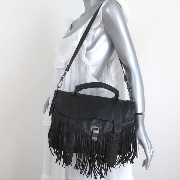 Authentic Proenza Schouler PS1 Fringe Medium Black - Picture 4 of 16